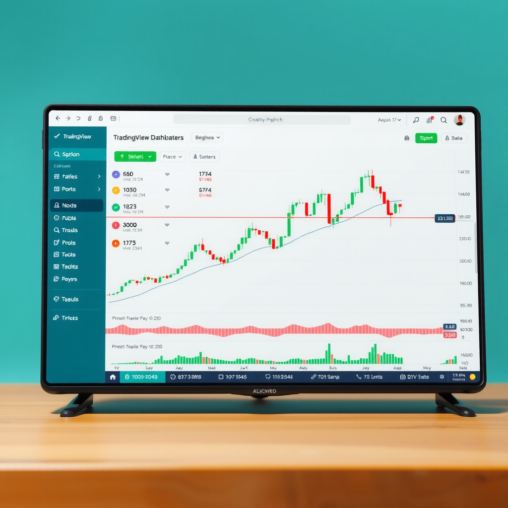 TradingView platform dashboard showing a clean chart interface with multiple indicator options in the sidebar, demonstrating the user-friendly layout for beginners to navigate and select technical analysis tools