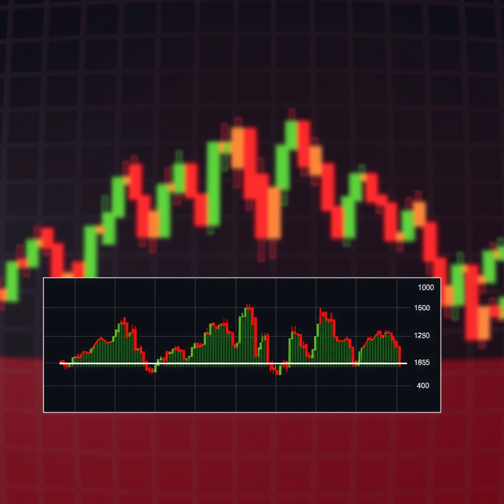 Trading chart showing the RSI indicator in a separate panel below the main price chart, with the oscillating line moving between 0 and 100, clearly marked overbought zone above 70 and oversold zone below 30 with horizontal reference lines