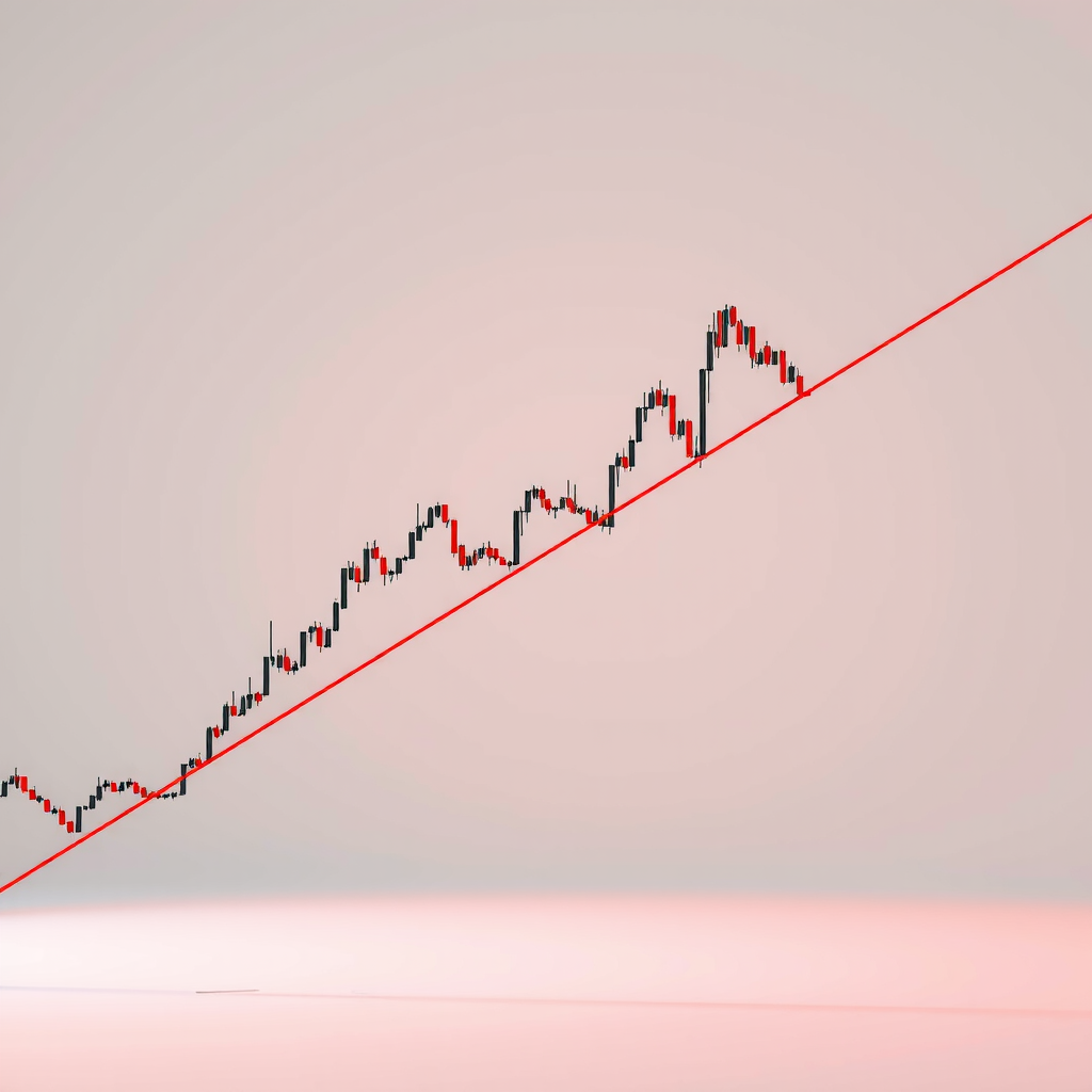 Trading chart showing a downward trendline connecting three lower highs in a bearish trend, with price repeatedly failing to break above the line demonstrating its strength as resistance