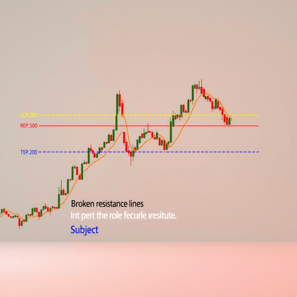 Trading chart displaying horizontal resistance lines at previous highs where price was rejected, with one example showing a broken resistance level that later became support demonstrating role reversal
