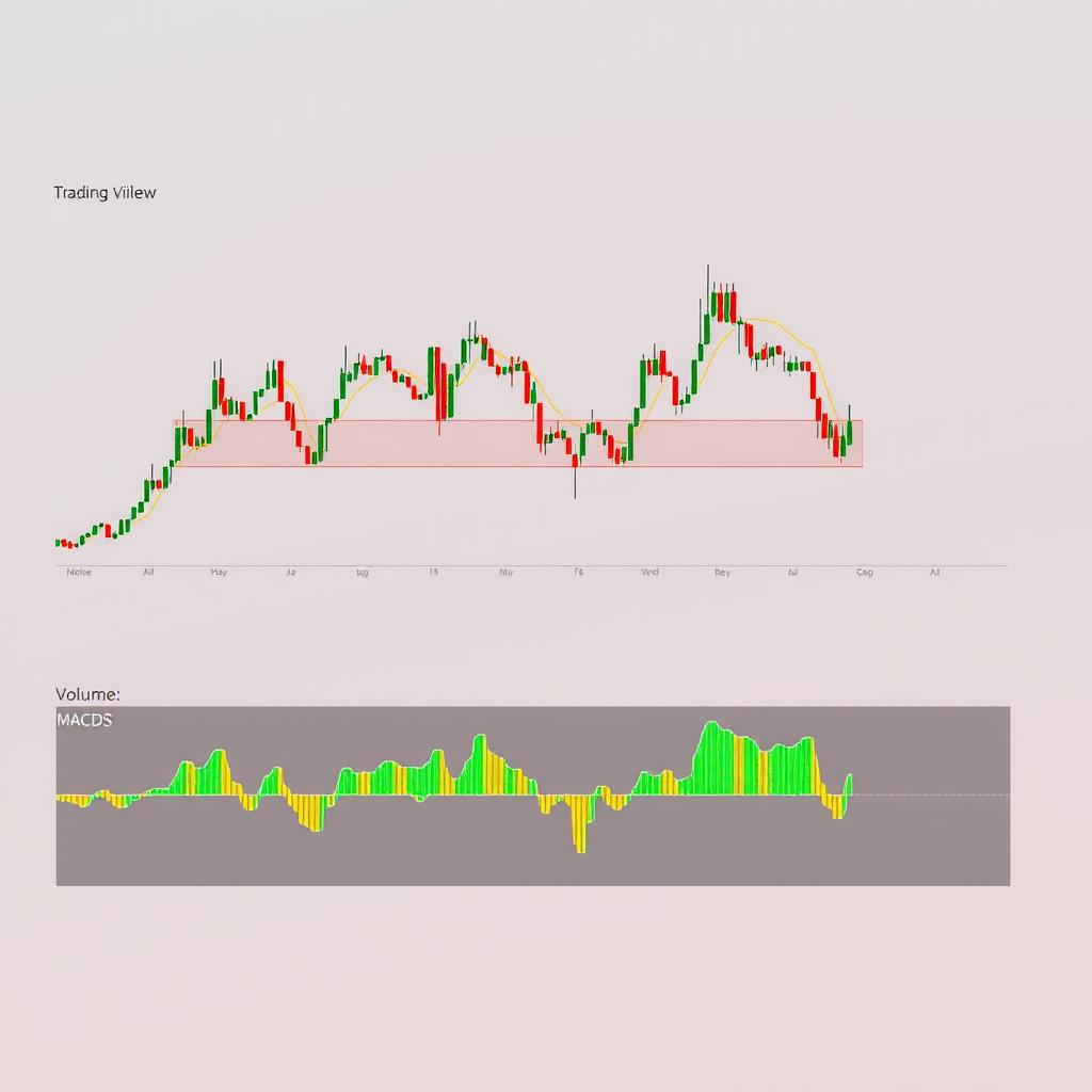 Comprehensive TradingView chart showing all five indicators working together - Moving Averages on the main chart, Bollinger Bands overlaid, RSI panel below, MACD panel at the bottom, and volume bars, demonstrating a complete beginner-friendly technical analysis setup