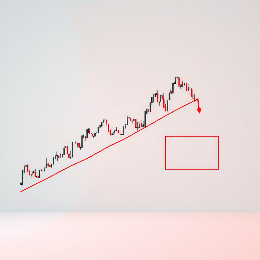 Professional-looking trading chart with a clean layout showing one main trendline, two support levels, two resistance levels, and one consolidation zone rectangle, demonstrating proper organization and clarity in technical analysis